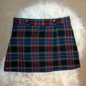 Forever 21 Holiday Plaid Mini Skirt Size M